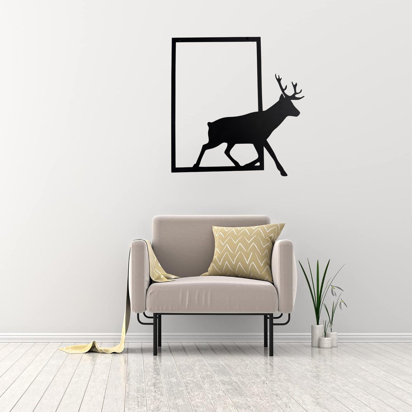 Minimal Deer Metal Wall Art | Modern Nature Wall Decor | The Slan