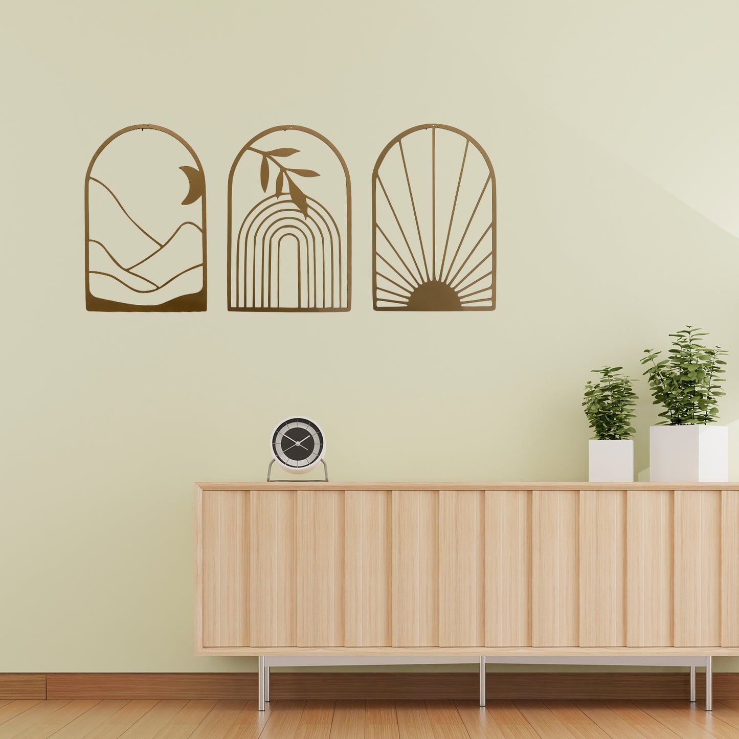 Minimal Abstract Arch Metal Wall Art Set | Modern Boho Decor | The Slan