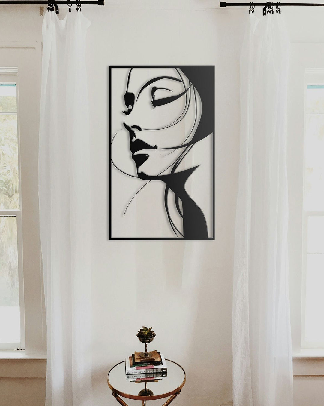Abstract Woman Face Metal Wall Art | Luxury Portrait Decor | The Slan
