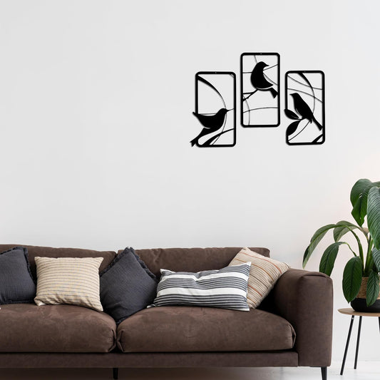 Three Birds Metal Wall Art | Minimal Modern Decor | The Slan
