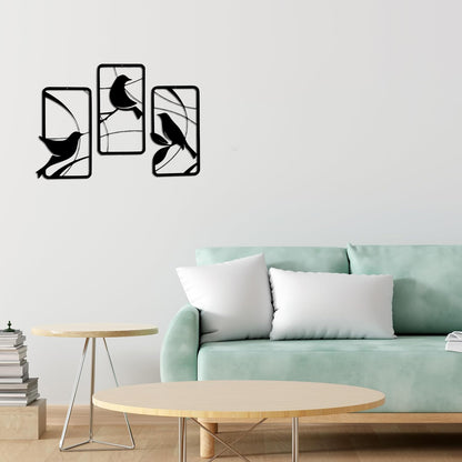Three Birds Metal Wall Art | Minimal Modern Decor | The Slan