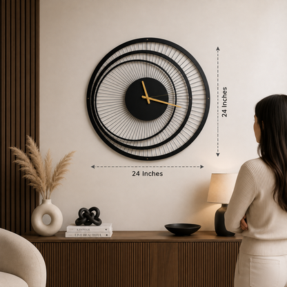 Eclipse Orbit Metal Wall Clock | Luxury Modern Wall Decor | The Slan