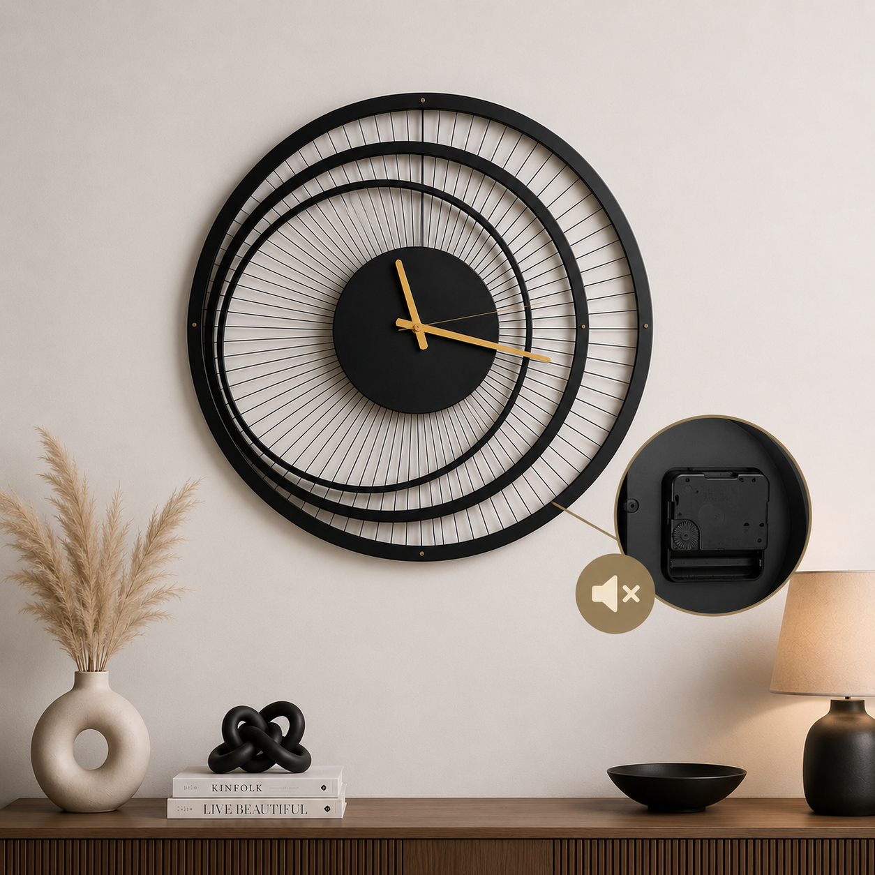 Eclipse Orbit Metal Wall Clock | Luxury Modern Wall Decor | The Slan