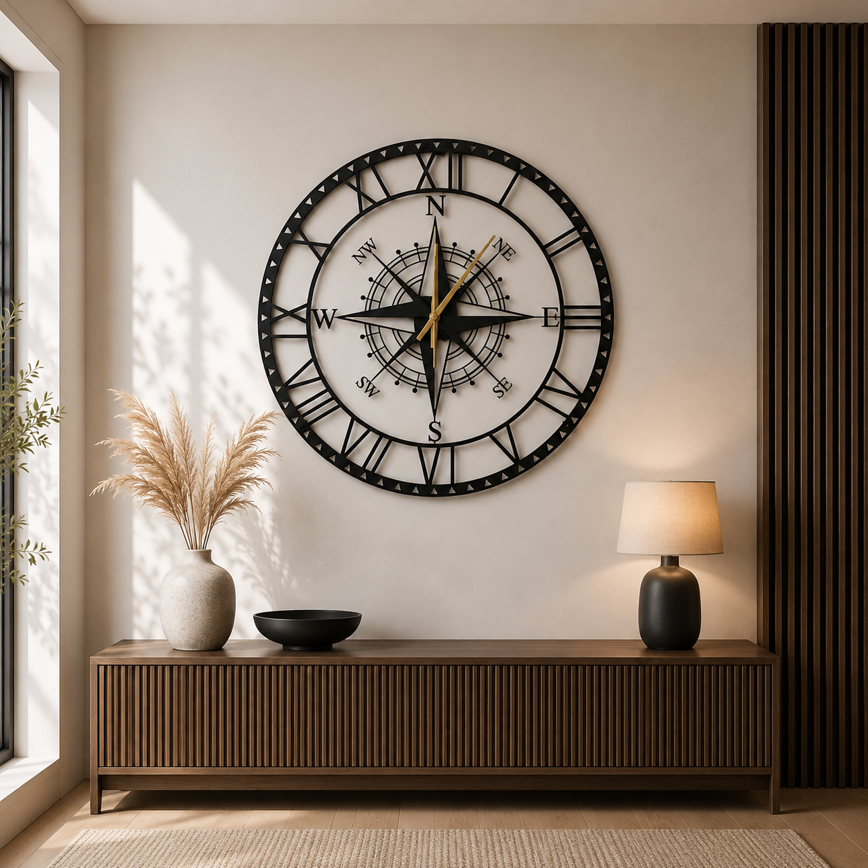 Navigator Compass Metal Wall Clock | Luxury Decorative Wall Clock | The Slan