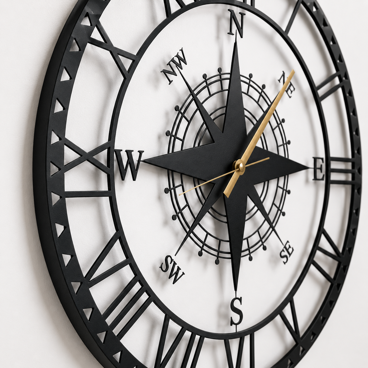 Navigator Compass Metal Wall Clock | Luxury Decorative Wall Clock | The Slan