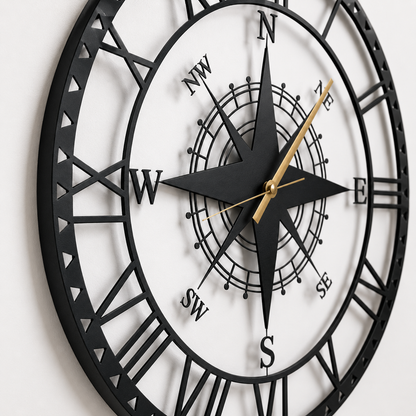 Navigator Compass Metal Wall Clock | Luxury Decorative Wall Clock | The Slan