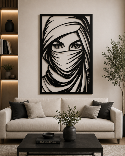 Mystic Veil Metal Wall Art | Luxury Abstract Woman Wall Decor