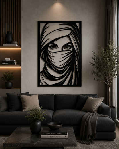 Mystic Veil Metal Wall Art | Luxury Abstract Woman Wall Decor
