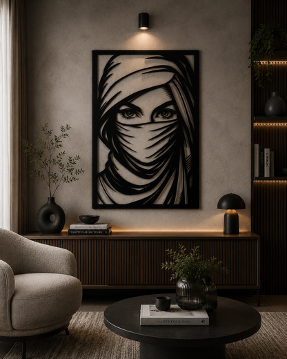 Mystic Veil Metal Wall Art | Luxury Abstract Woman Wall Decor