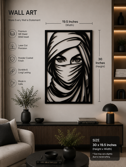 Mystic Veil Metal Wall Art | Luxury Abstract Woman Wall Decor