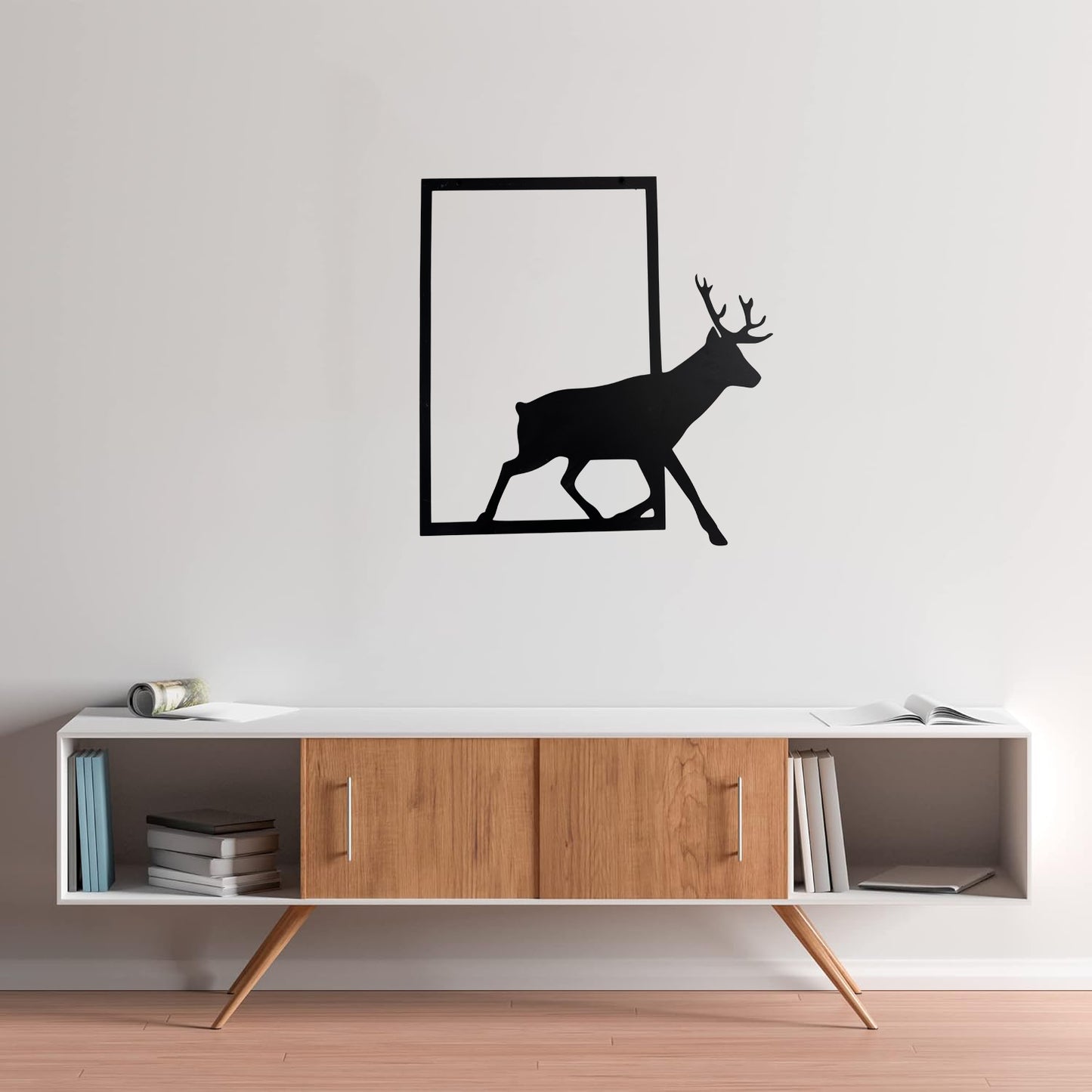 Minimal Deer Metal Wall Art | Modern Nature Wall Decor | The Slan