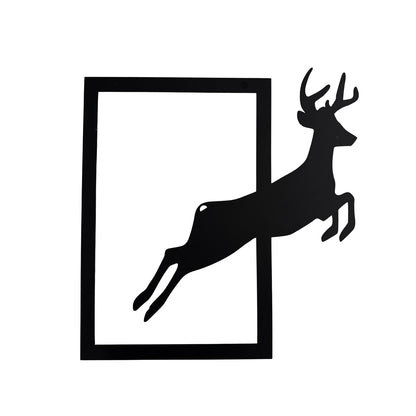 Jumping Deer Metal Wall Art | Minimal Nature Wall Decor | The Slan