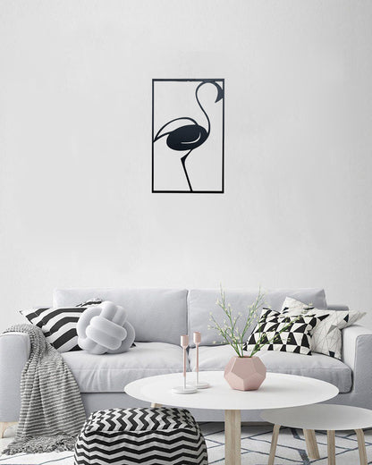 Minimal Flamingo Metal Wall Art | Modern Bird Wall Decor | The Slan