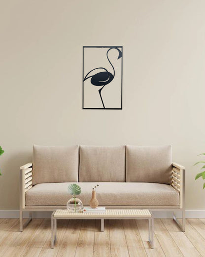 Minimal Flamingo Metal Wall Art | Modern Bird Wall Decor | The Slan
