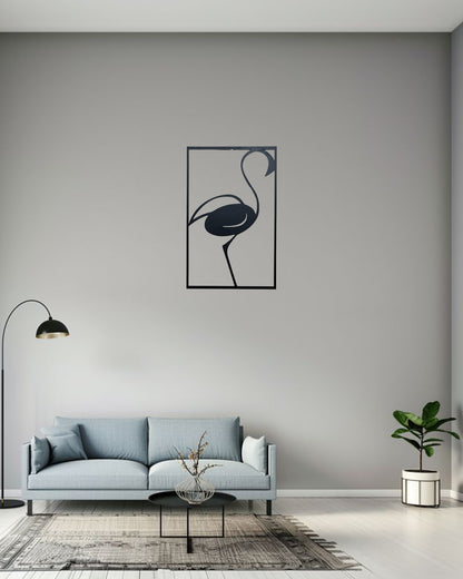 Minimal Flamingo Metal Wall Art | Modern Bird Wall Decor | The Slan