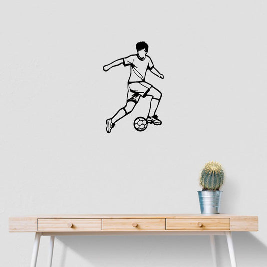 Football Player Metal Wall Art | Soccer Sports Wall Decor | The Slan