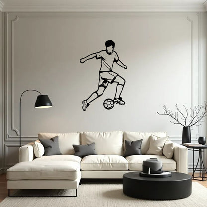 Football Player Metal Wall Art | Soccer Sports Wall Decor | The Slan