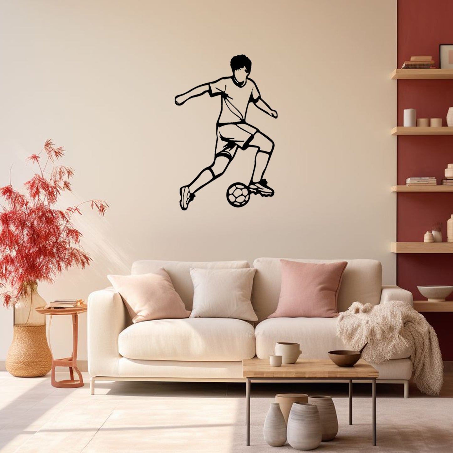 Football Player Metal Wall Art | Soccer Sports Wall Decor | The Slan