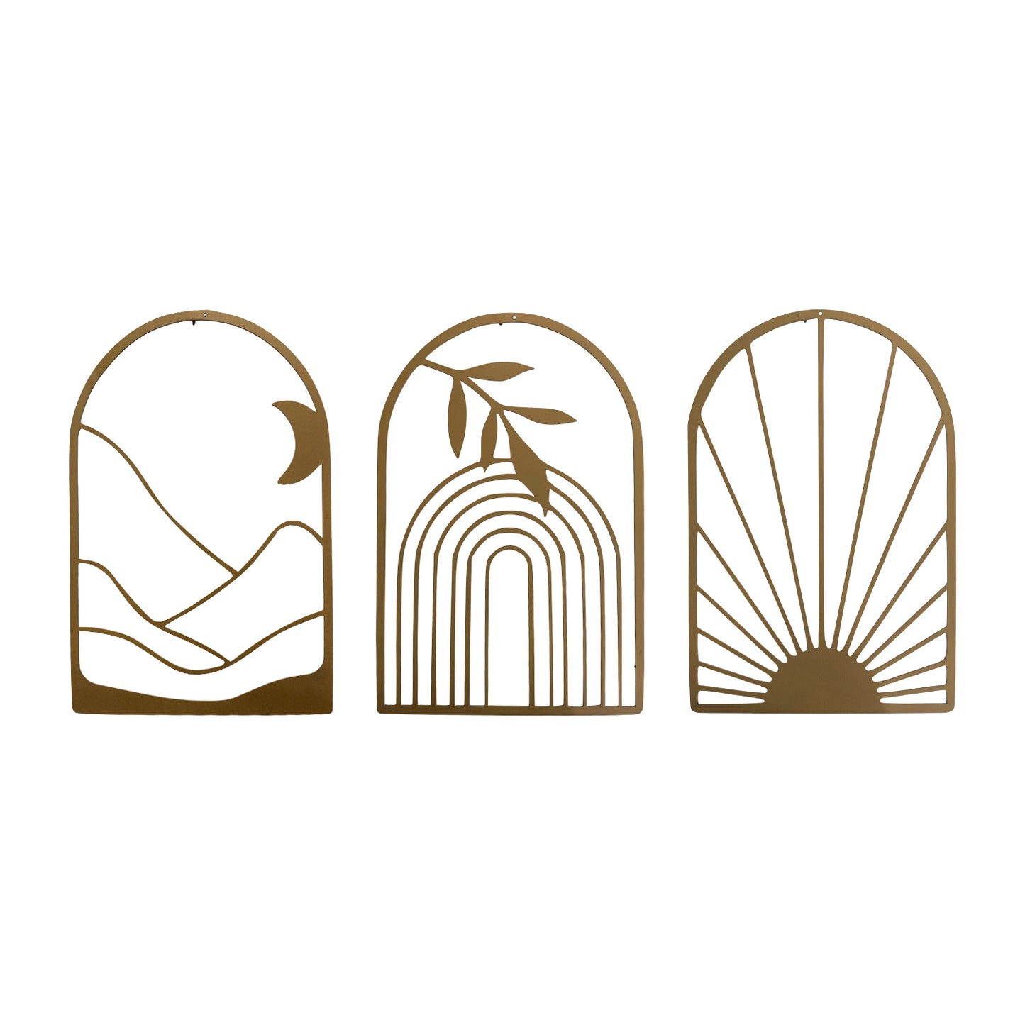 Minimal Abstract Arch Metal Wall Art Set | Modern Boho Decor | The Slan