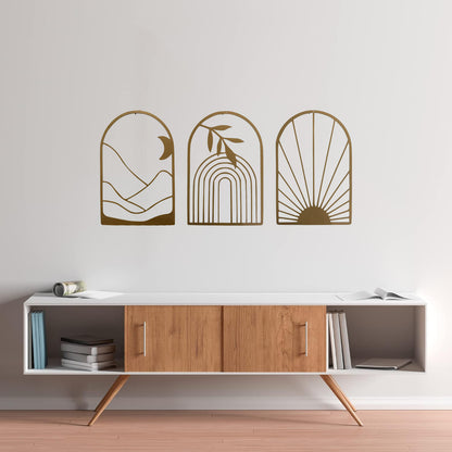 Minimal Abstract Arch Metal Wall Art Set | Modern Boho Decor | The Slan