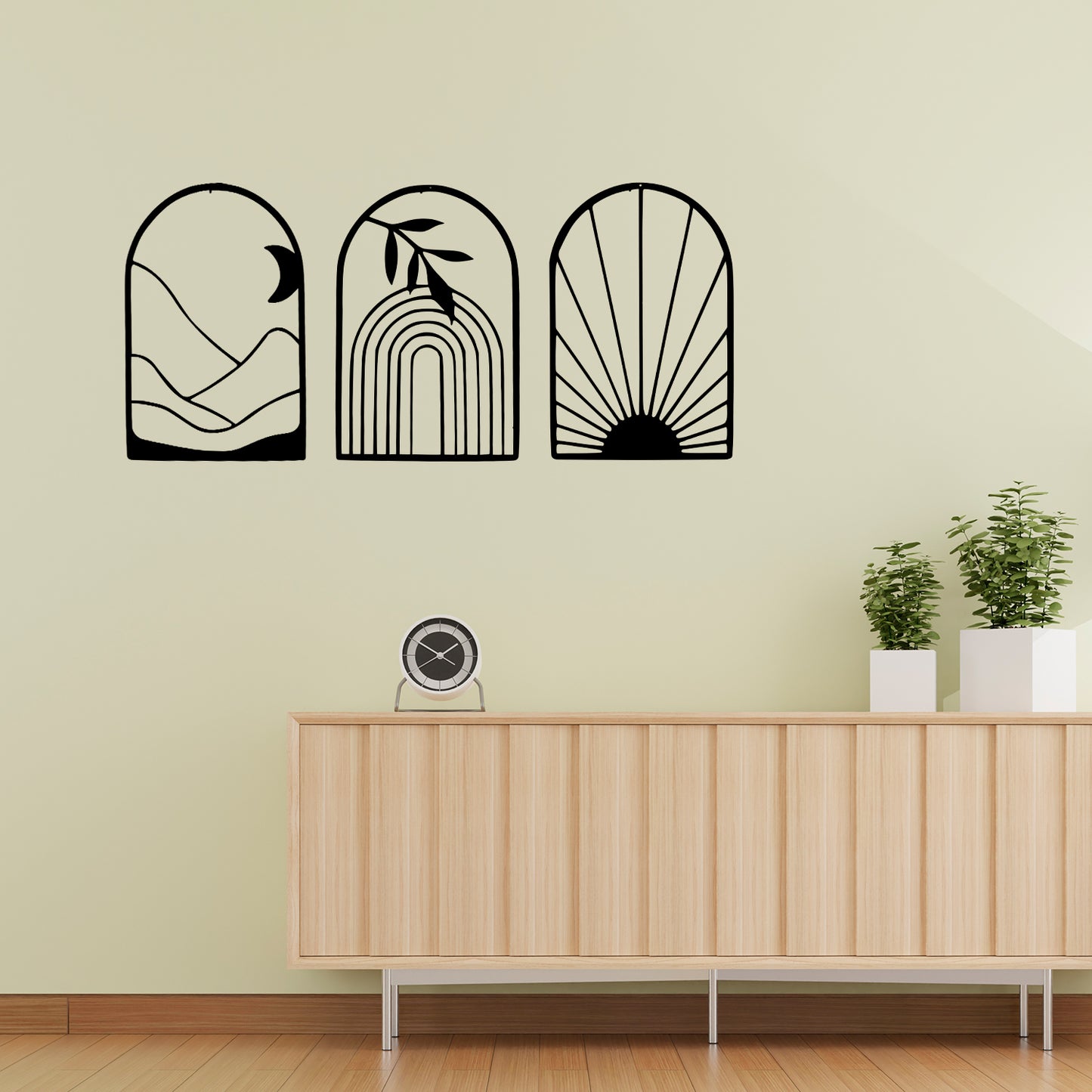 Minimal Abstract Arch Metal Wall Art Set | Modern Boho Decor | The Slan