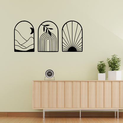 Minimal Abstract Arch Metal Wall Art Set | Modern Boho Decor | The Slan
