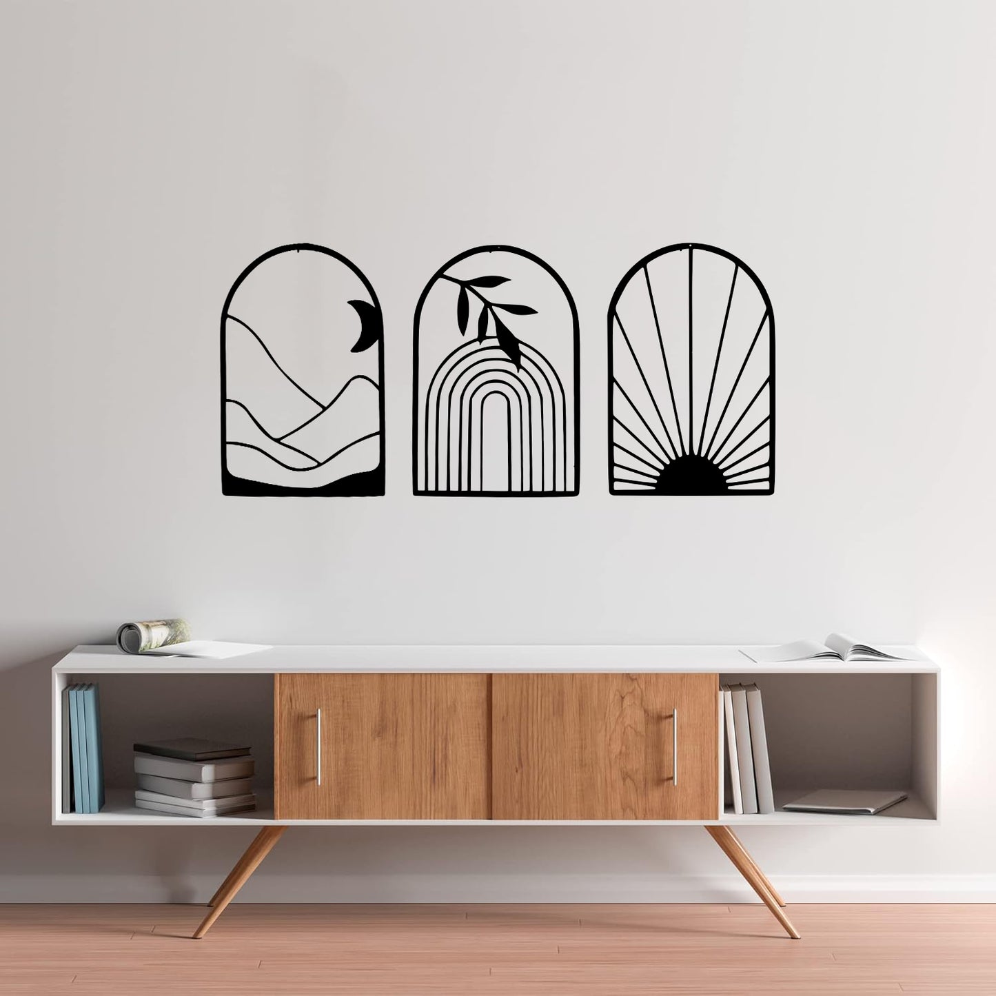 Minimal Abstract Arch Metal Wall Art Set | Modern Boho Decor | The Slan