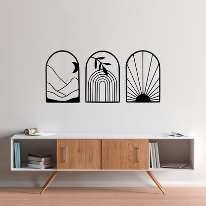 Minimal Abstract Arch Metal Wall Art Set | Modern Boho Decor | The Slan