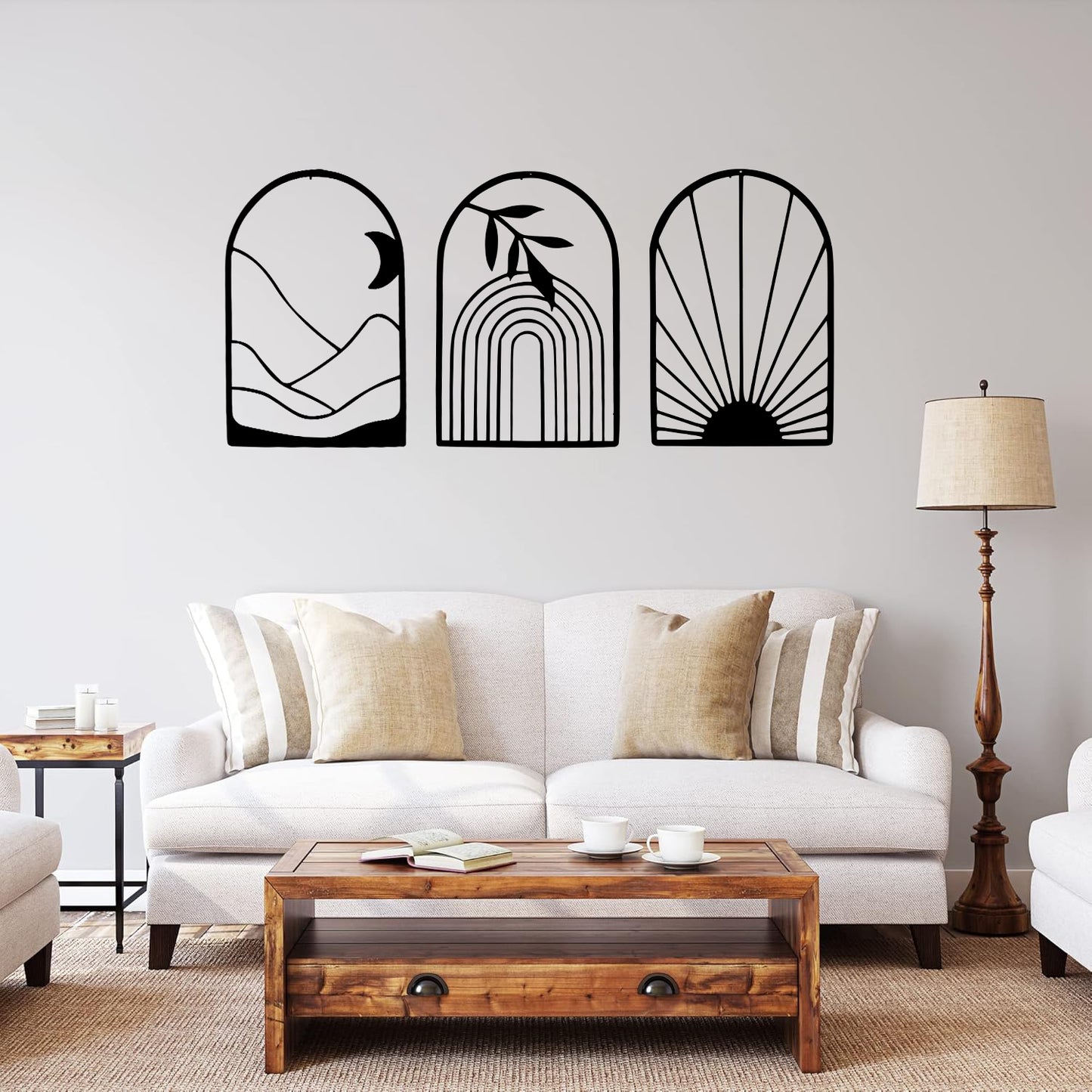 Minimal Abstract Arch Metal Wall Art Set | Modern Boho Decor | The Slan