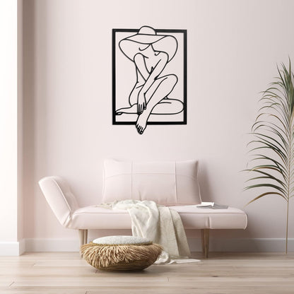 Minimal Woman Line Art Metal Wall Decor | Luxury Abstract Art | The Slan