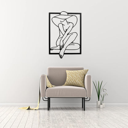 Minimal Woman Line Art Metal Wall Decor | Luxury Abstract Art | The Slan