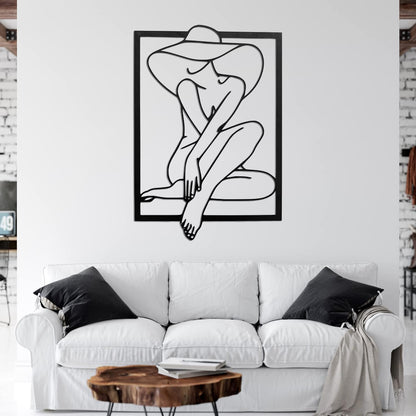 Minimal Woman Line Art Metal Wall Decor | Luxury Abstract Art | The Slan