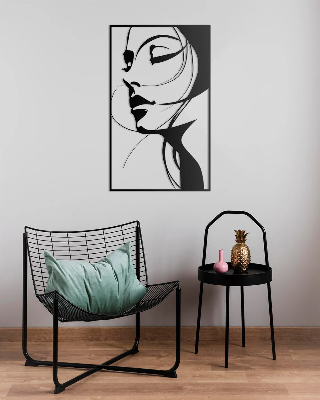 Abstract Woman Face Metal Wall Art | Luxury Portrait Decor | The Slan