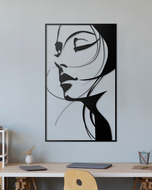 Abstract Woman Face Metal Wall Art | Luxury Portrait Decor | The Slan