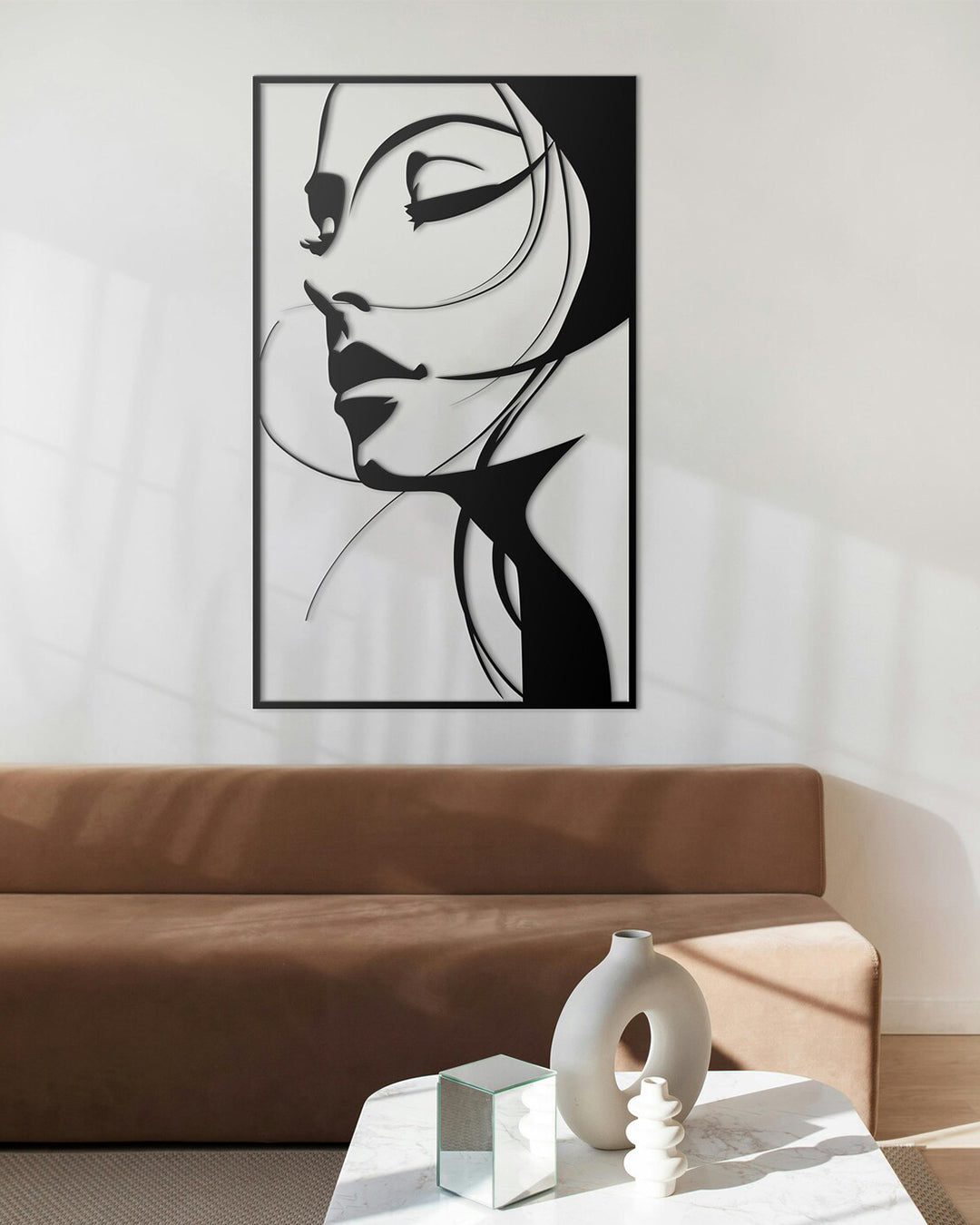 Abstract Woman Face Metal Wall Art | Luxury Portrait Decor | The Slan
