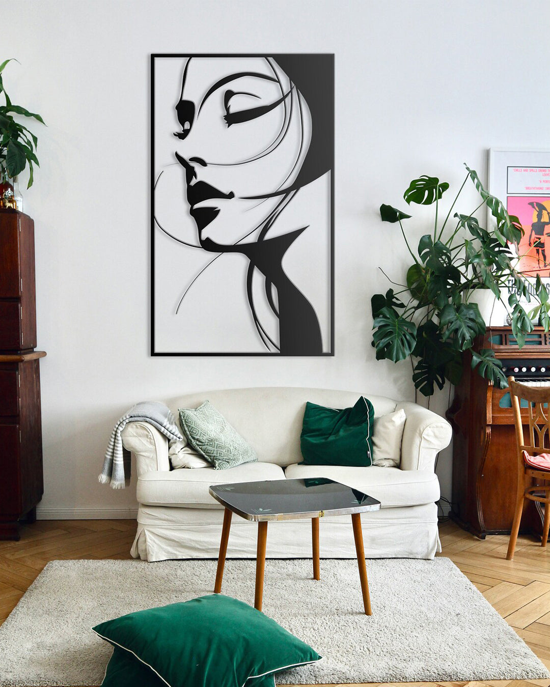 Abstract Woman Face Metal Wall Art | Luxury Portrait Decor | The Slan