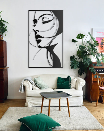 Abstract Woman Face Metal Wall Art | Luxury Portrait Decor | The Slan
