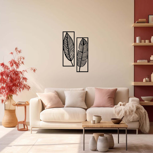 Tropical Leaf Metal Wall Art Set of 2 | Botanical Decor | The Slan