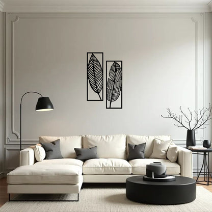 Tropical Leaf Metal Wall Art Set of 2 | Botanical Decor | The Slan