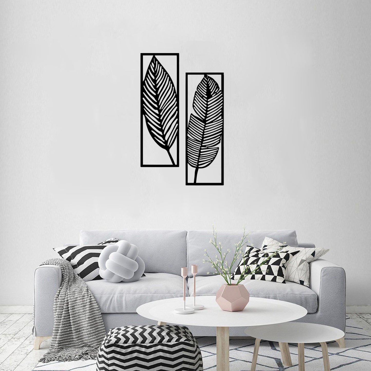 Tropical Leaf Metal Wall Art Set of 2 | Botanical Decor | The Slan