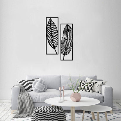 Tropical Leaf Metal Wall Art Set of 2 | Botanical Decor | The Slan