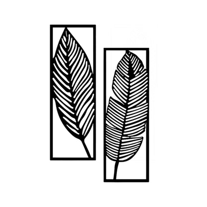 Tropical Leaf Metal Wall Art Set of 2 | Botanical Decor | The Slan