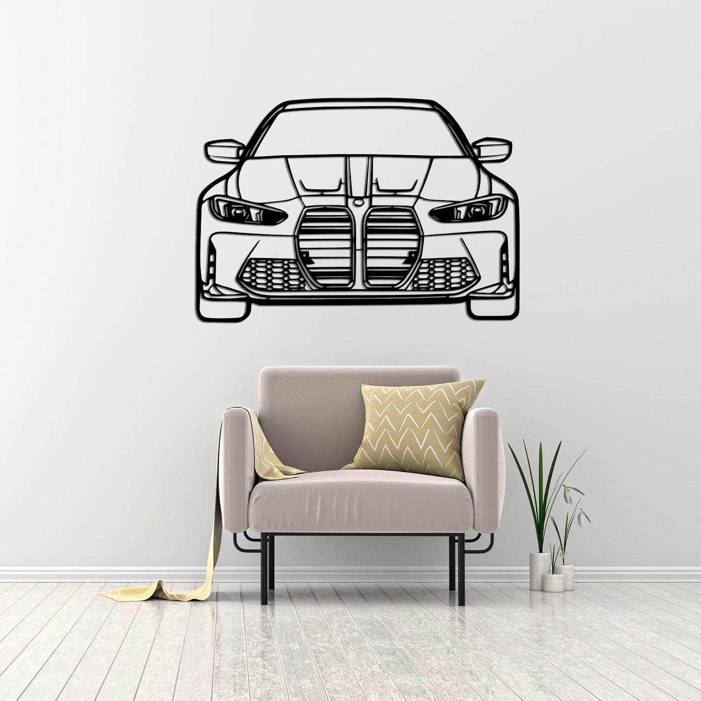 BMW M3 Front View Metal Wall Art | Luxury Car Decor | The Slan