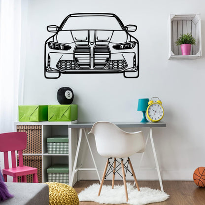 BMW M3 Front View Metal Wall Art | Luxury Car Decor | The Slan