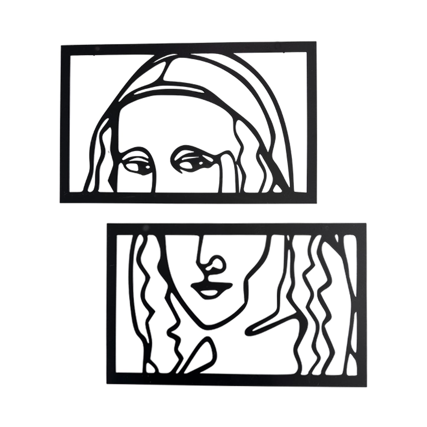Minimal Mona Lisa Metal Wall Art Set | Abstract Portrait Decor | The Slan