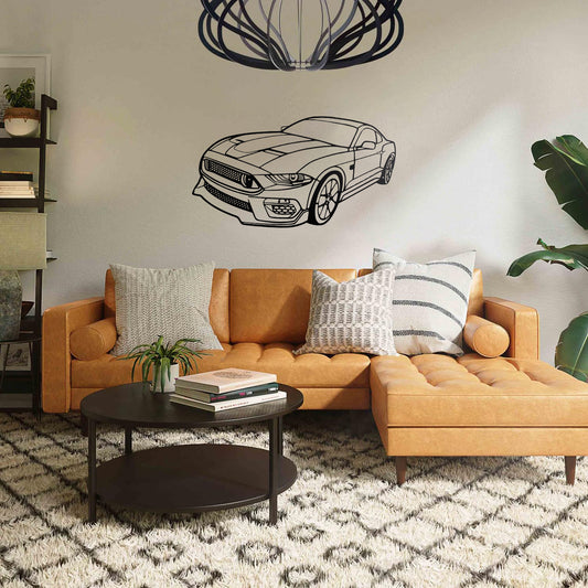Ford Mustang Front View Metal Wall Art | Luxury Muscle Car Decor | The Slan