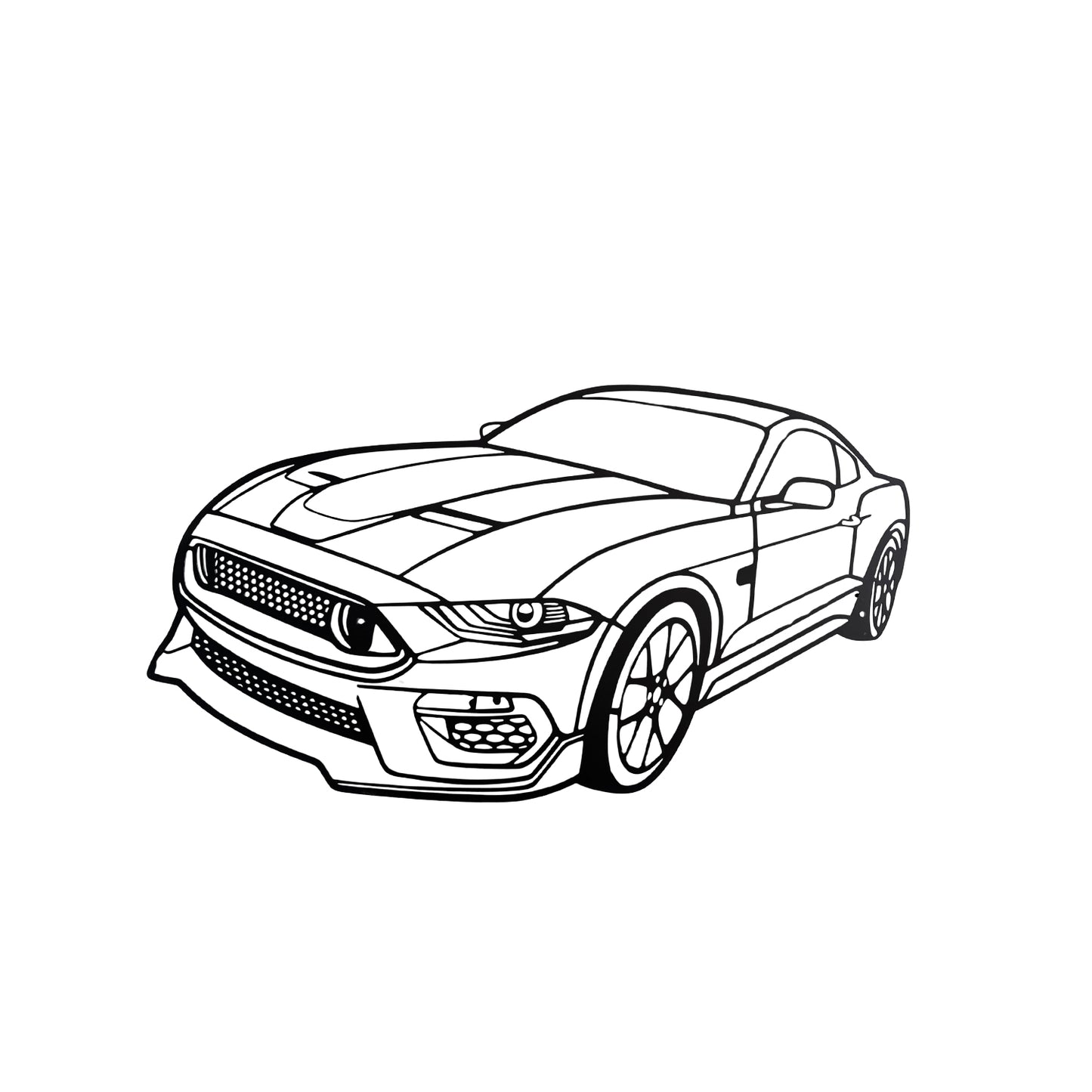Ford Mustang Front View Metal Wall Art | Luxury Muscle Car Decor | The Slan