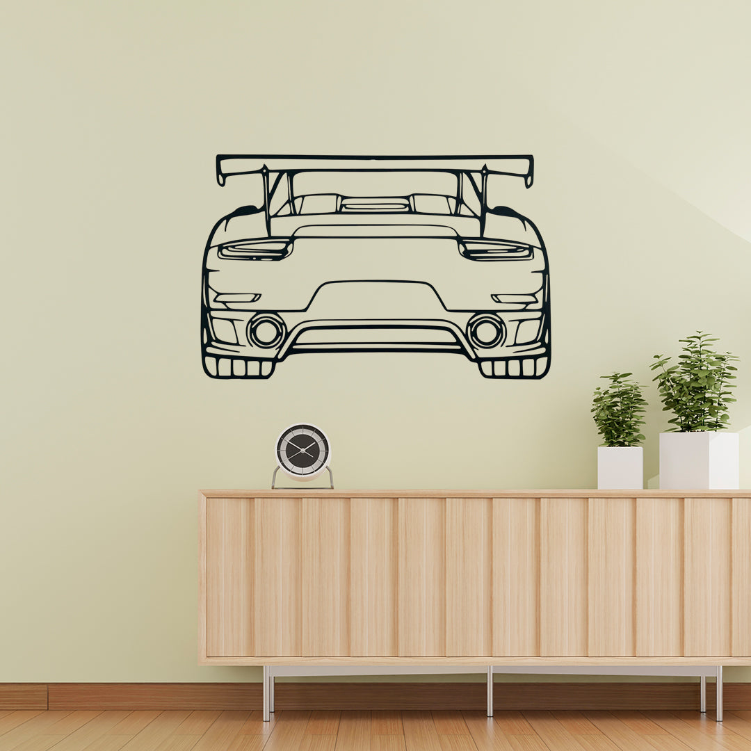 Porsche Rear View Metal Wall Art | Sports Car Decor | The Slan