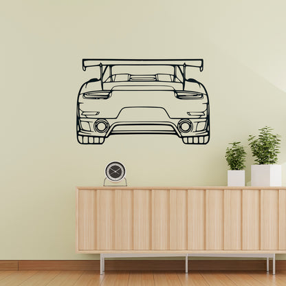 Porsche Rear View Metal Wall Art | Sports Car Decor | The Slan