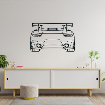 Porsche Rear View Metal Wall Art | Sports Car Decor | The Slan